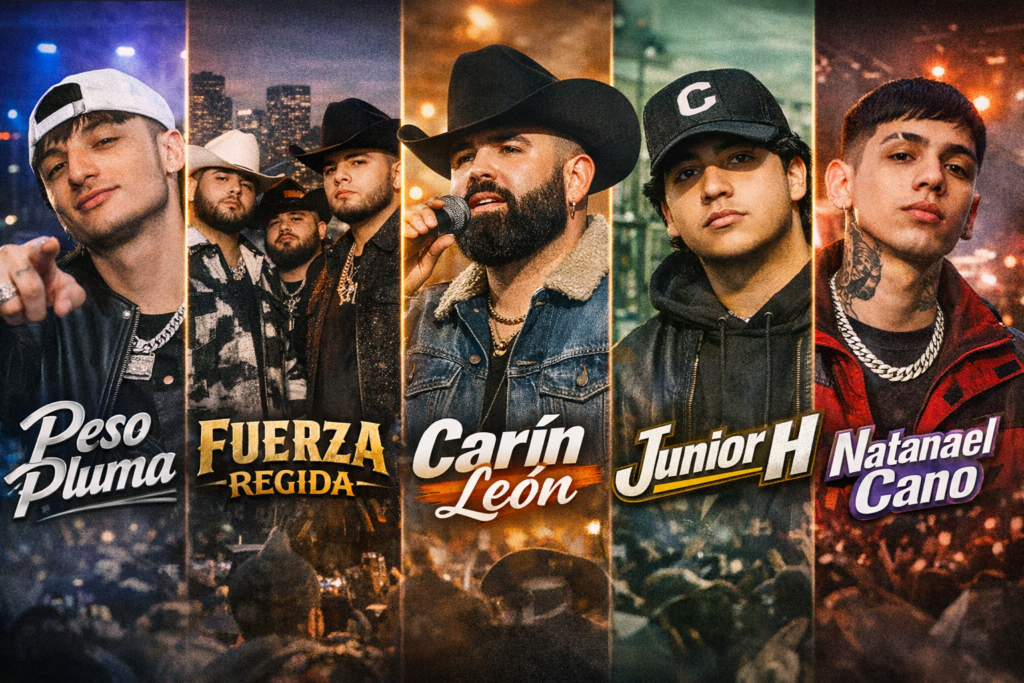 Peso Pluma, Fuerza Regida, Carín León, Junior H y Natanael Cano